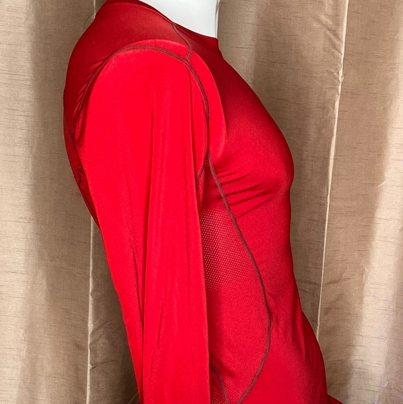 Nike Pro Combat Men's Fitted Long Sleeve Workout Shirt - Size: Small - Red - Picture 9 of 11